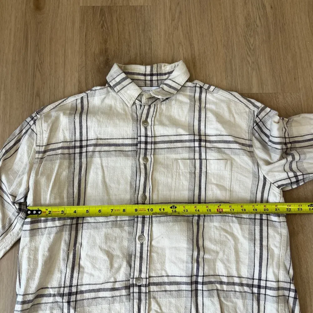 JOHN ELLIOTT Men's Hemi Oversized Shirt Size 2/M In Gobi Check